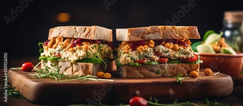 Assorted hummus sandwiches ...