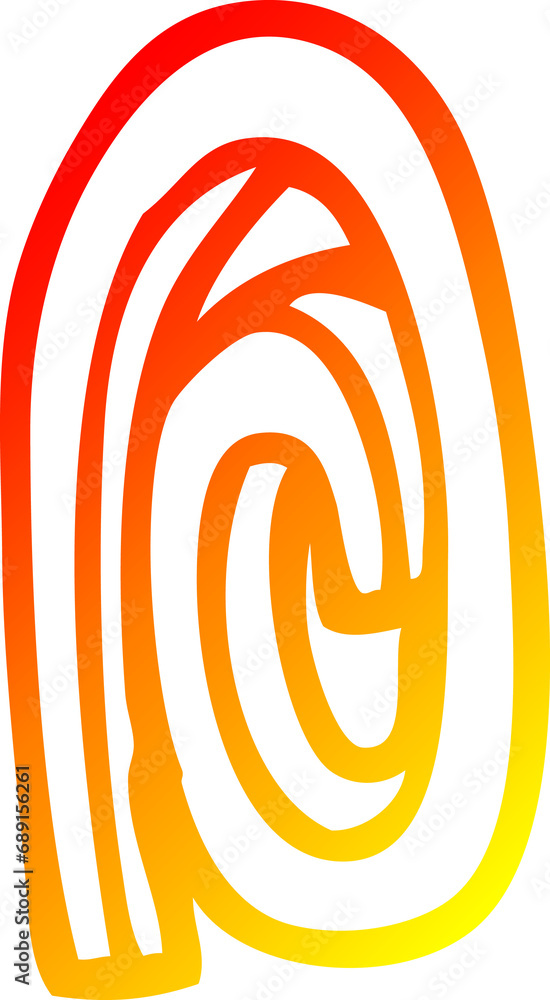 warm gradient line drawing of a cartoon paper clip warm gradient line drawing of a cartoon paper clip
