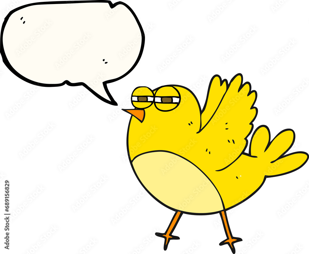 freehand drawn speech bubble cartoon bird freehand drawn speech bubble cartoon bird