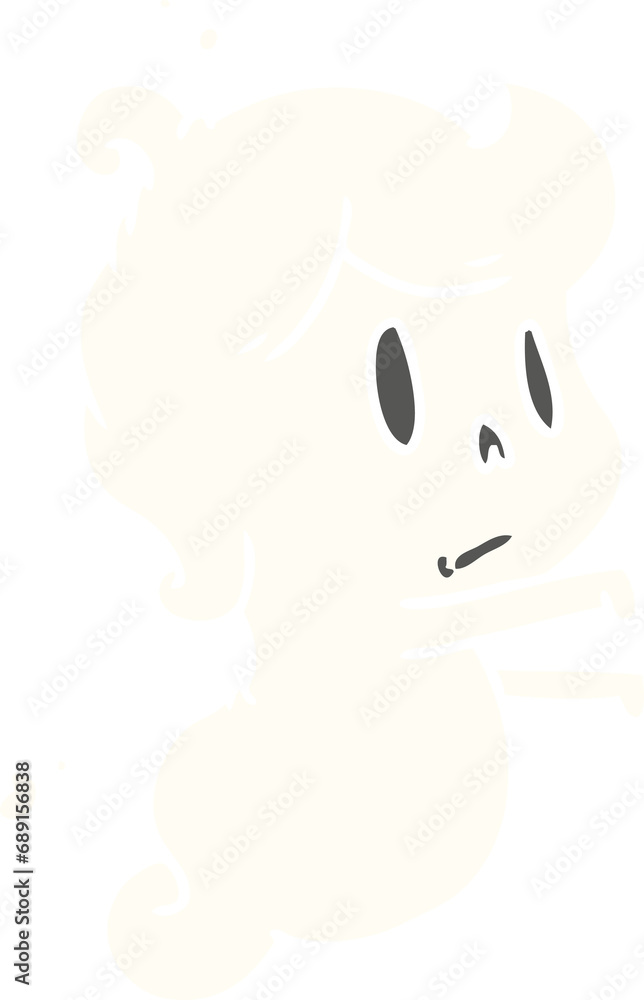 cartoon illustration of a kawaii cute ghost cartoon illustration of a kawaii cute ghost