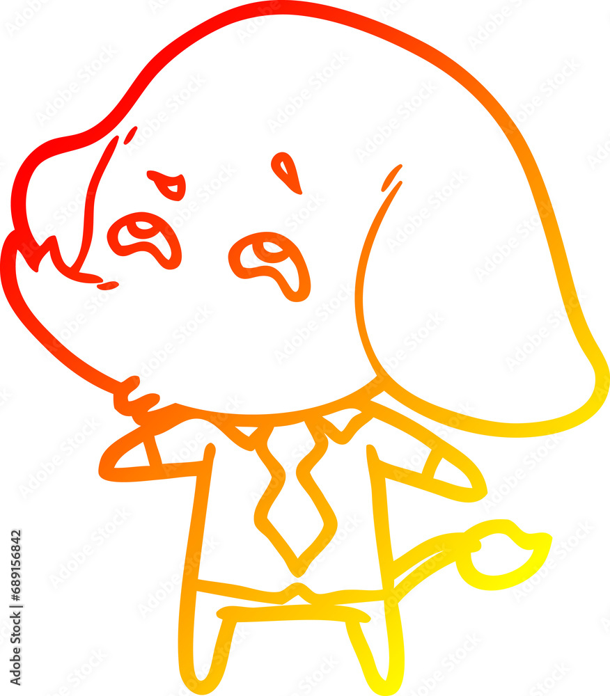 warm gradient line drawing of a cartoon elephant boss remembering warm gradient line drawing of a cartoon elephant boss remembering