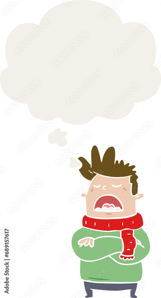 cartoon obnoxious man with thought bubble in retro style cartoon obnoxious man with thought bubble in retro style