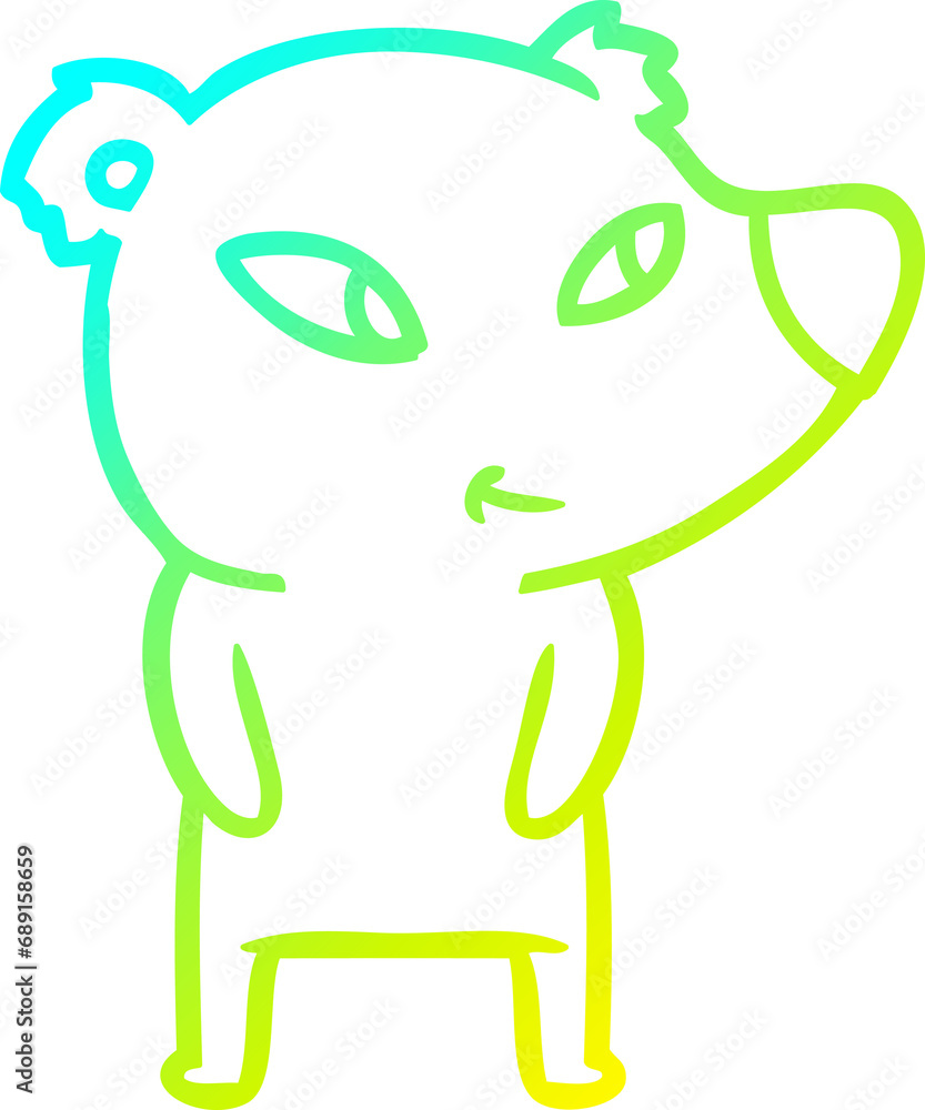 cold gradient line drawing of a cute cartoon bear cold gradient line drawing of a cute cartoon bear