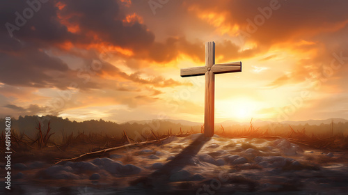 Crucifixion At Sunrise - Resurrection Concept © Justyna