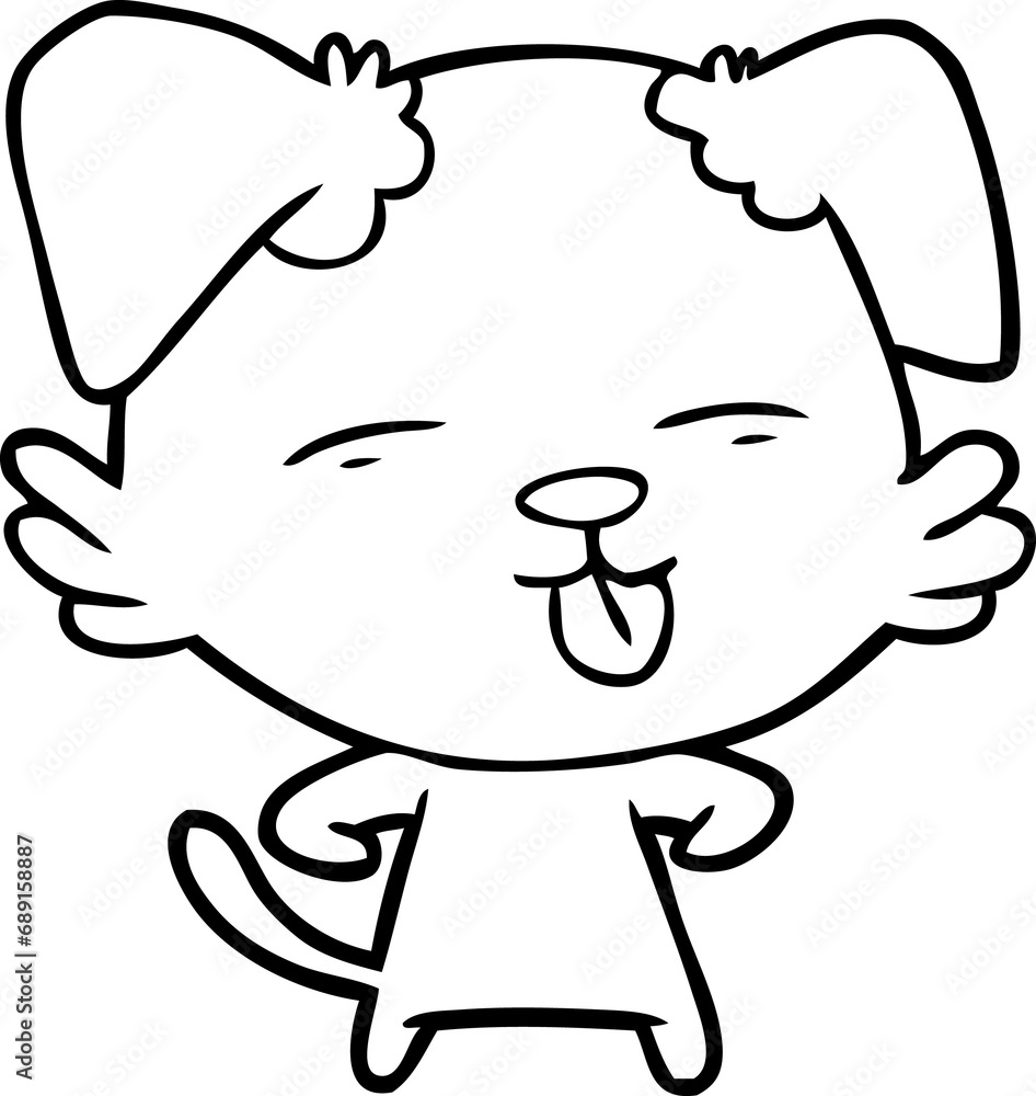 Obraz premium cartoon dog sticking out tongue