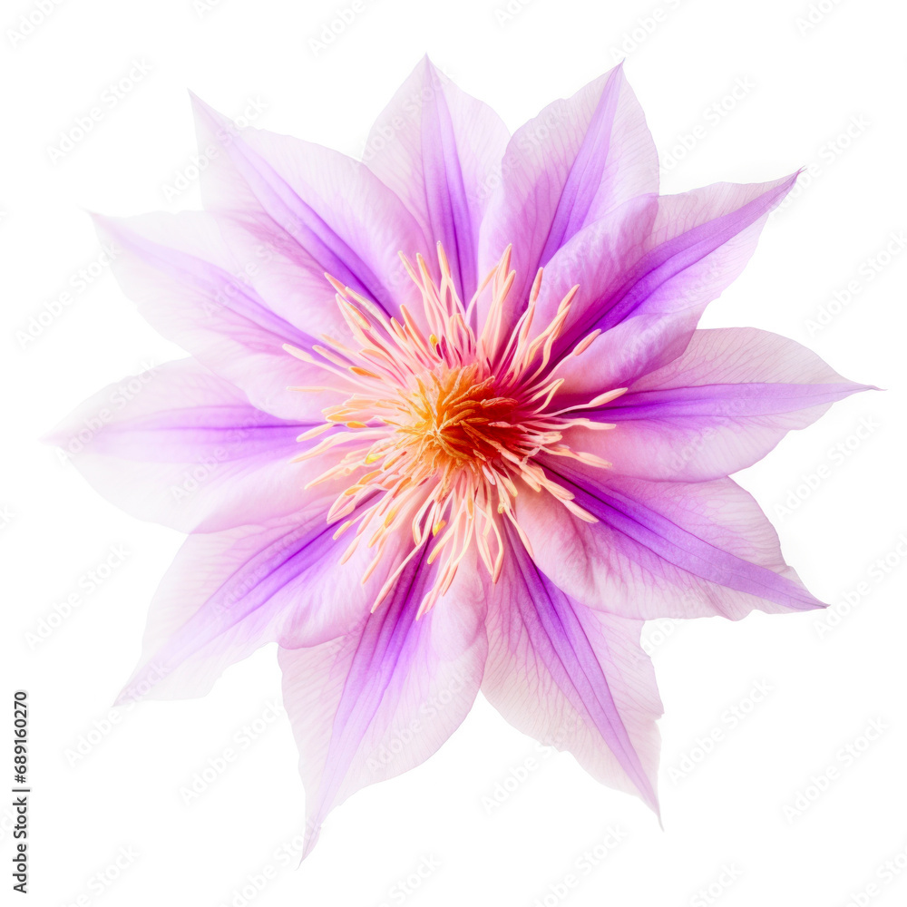 Translucent multi-colored flower isolated on white background