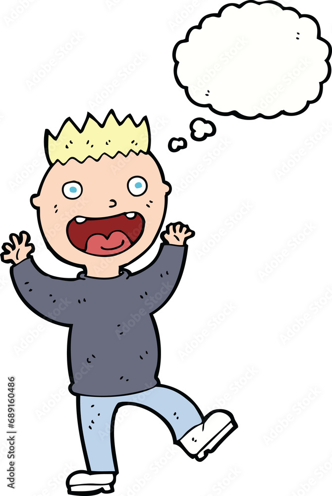 cartoon crazy happy man with thought bubble cartoon crazy happy man with thought bubble
