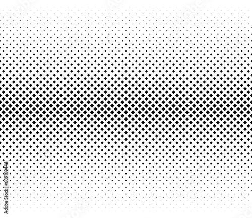 Geometric pattern based on squares  on a white background.Seamless in one direction.Average fade out. The radial transformation method.