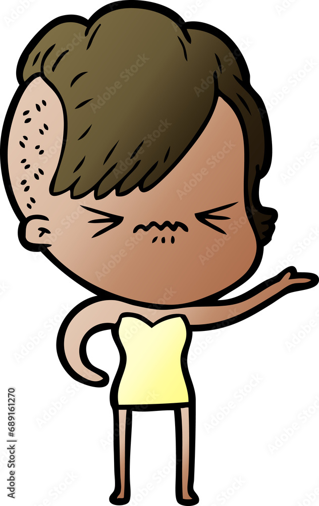 cartoon annoyed hipster girl cartoon annoyed hipster girl