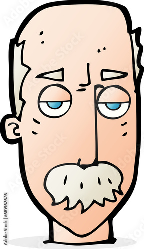 cartoon bored old man