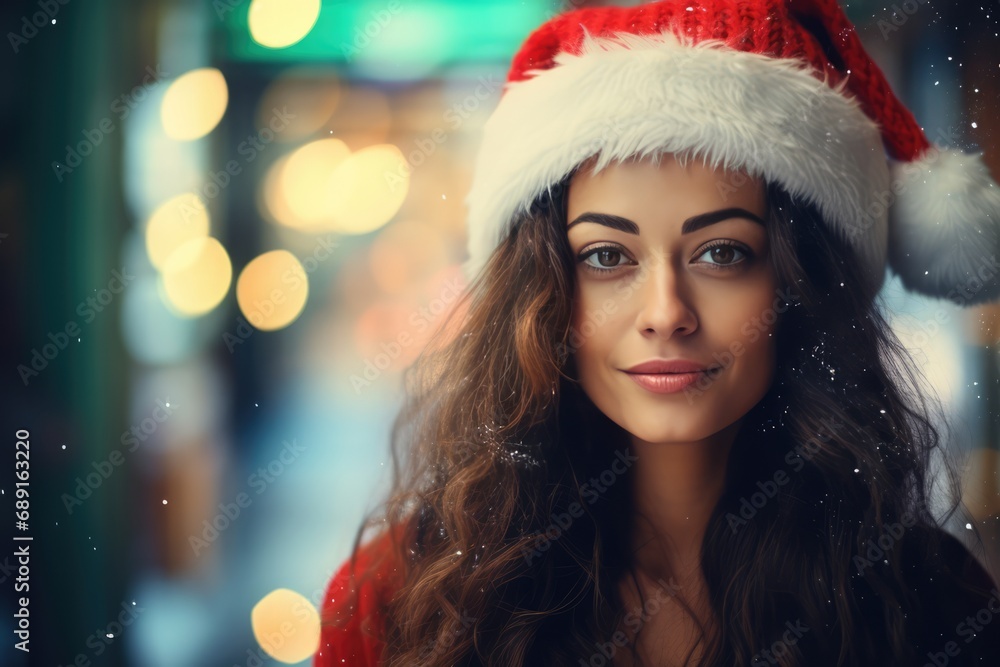 Beautiful Italian Woman In Santa Hat Beautiful Italian Woman In Santa Hat