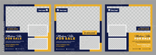 Real estate house social media post or square banner template photo