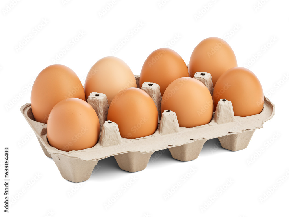 Egg tray isolated on transparent or white background, png