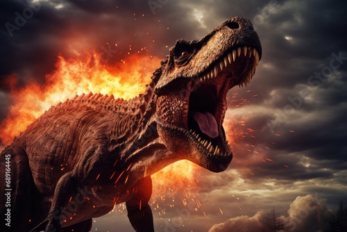 Dinosaurs Go Extinct Due To Meteor Impact photo