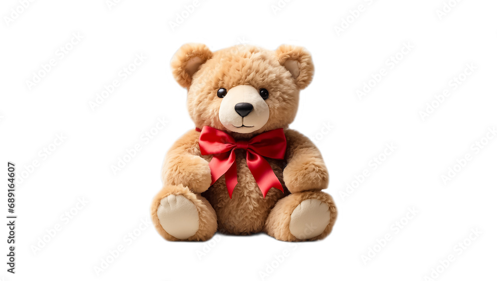 Cute teddy bear toy with bow isolated on white background Cute teddy bear toy with bow isolated on white background