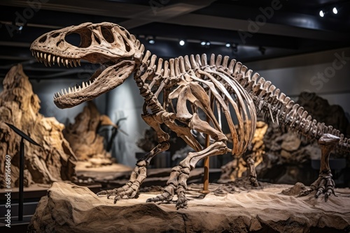 Fossilized Dinosaur Skeleton, Remnants Of Ancient Life © Anastasiia