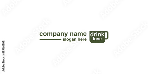 Simple and elegant drink cup design, drink logo | premium vector