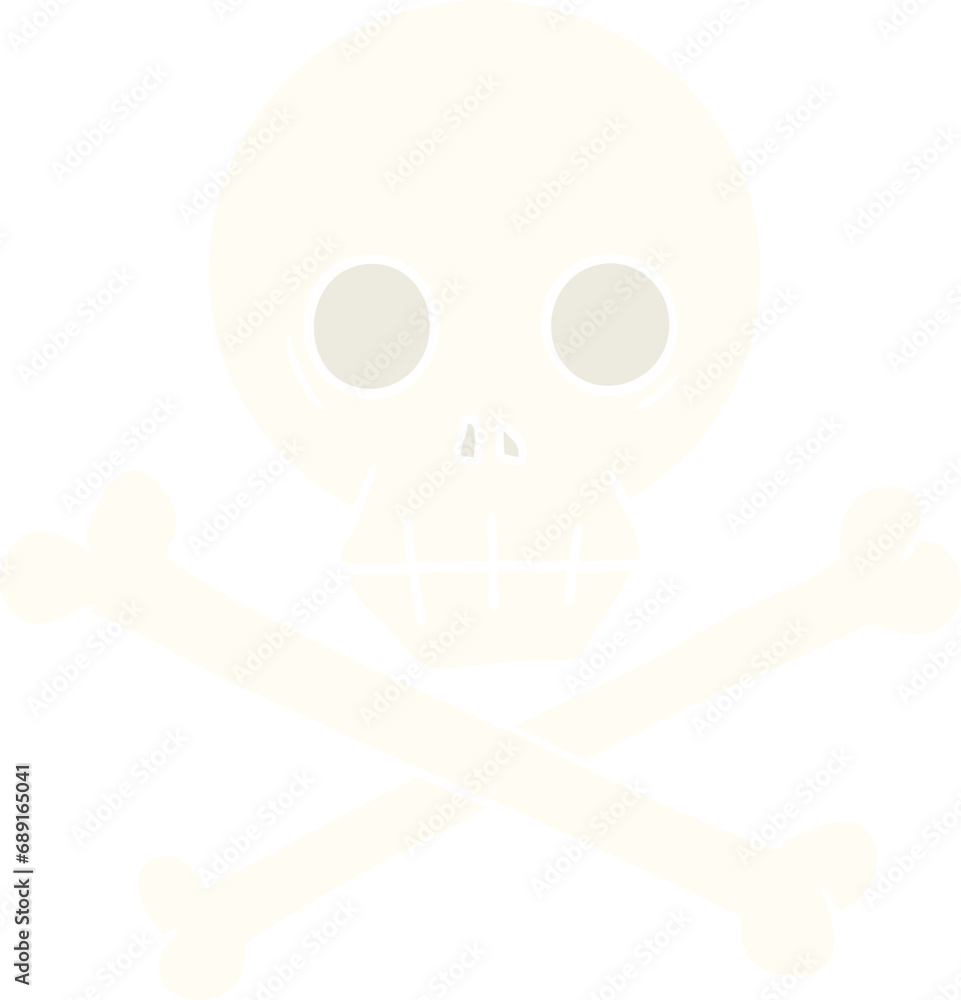 flat color style cartoon skull and crossbones flat color style cartoon skull and crossbones