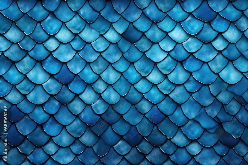 Fototapeta premium Realistic Pattern Of Blue Dragon Scales