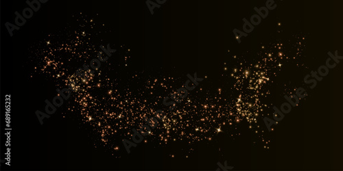 Christmas background. Powder dust light PNG. Magic shining gold dust. Fine, shiny dust bokeh particles fall off slightly. Fantastic shimmer effect. Vector illustrator.