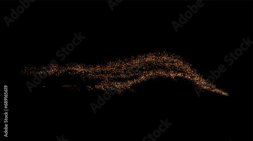 Christmas background. Powder dust light PNG. Magic shining gold dust. Fine, shiny dust bokeh particles fall off slightly. Fantastic shimmer effect. Vector illustrator.
