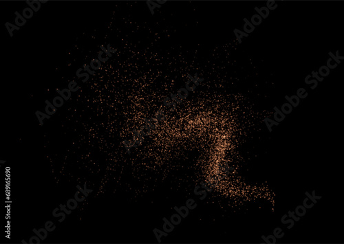 Christmas background. Powder dust light PNG. Magic shining gold dust. Fine  shiny dust bokeh particles fall off slightly. Fantastic shimmer effect. Vector illustrator.
