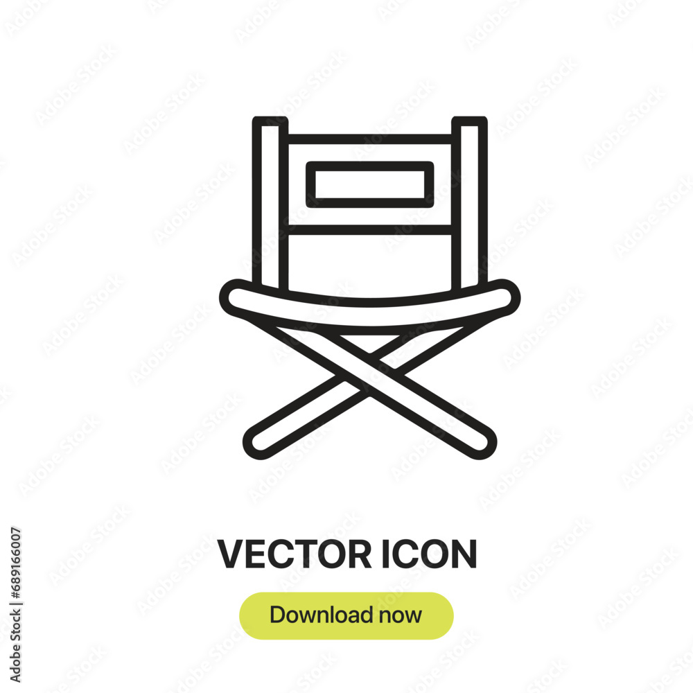 Folding Chair icon vector. Linear-style sign for mobile concept and web design. Folding Chair symbol illustration. Pixel vector graphics - Vector.
Folding Chair icon vector. Linear-style sign for mobile concept and web design. Folding Chair symbol illustration. Pixel vector graphics - Vector.