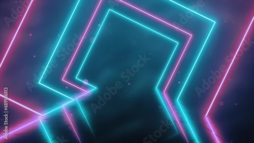 Video animation with a neon light background and smoke effects , good to use for vj loop video photo