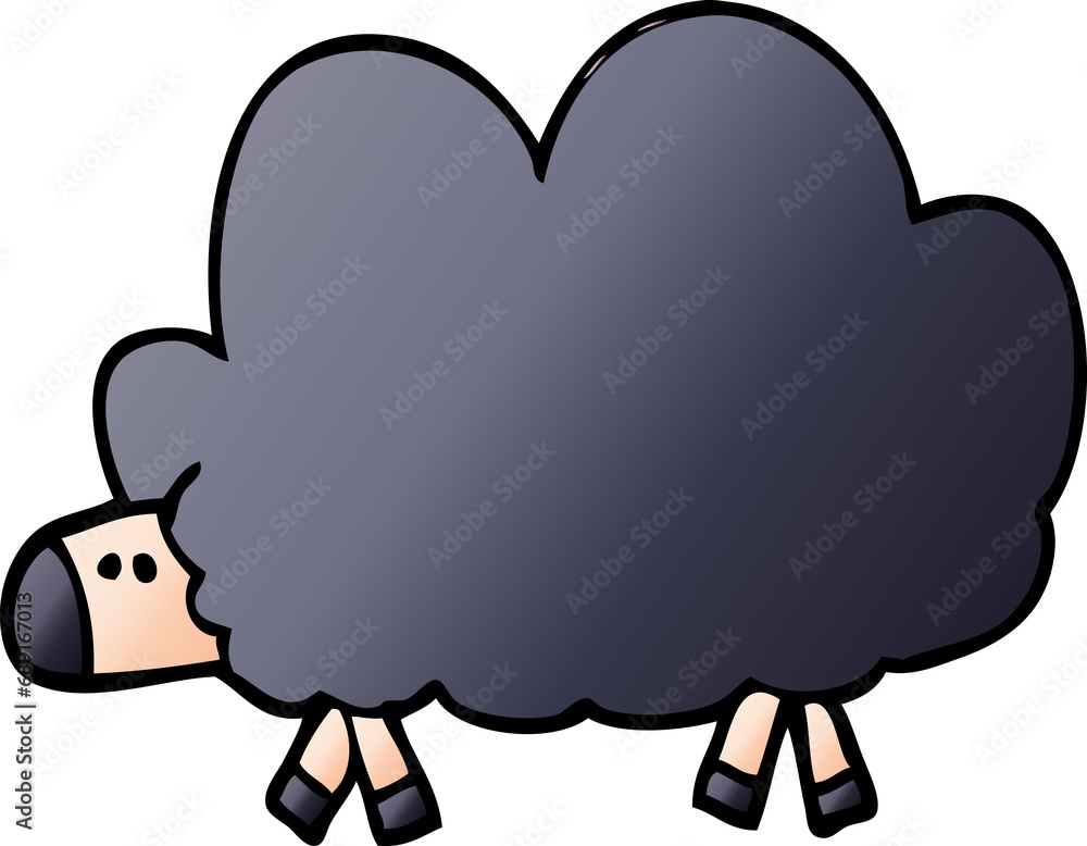cartoon doodle of a black sheep cartoon doodle of a black sheep
