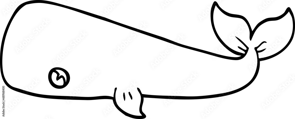 Obraz premium line drawing cartoon whale