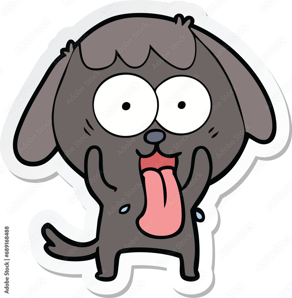 Fototapeta premium sticker of a cute cartoon dog