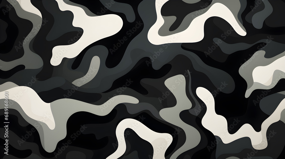 Abstract background black and white camouflage pattern in army design Abstract background black and white camouflage pattern in army design