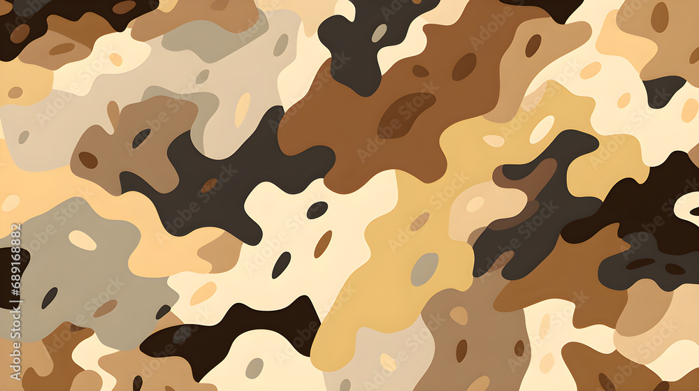 Fototapeta premium Abstract background brown and beige color in army camouflage style 