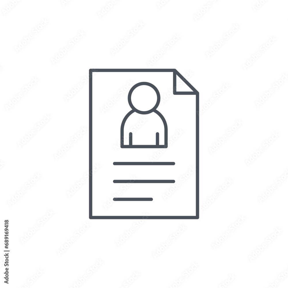 Vector sign of the resume symbol isolated on a white background. icon color editable. Vector sign of the resume symbol isolated on a white background. icon color editable.
