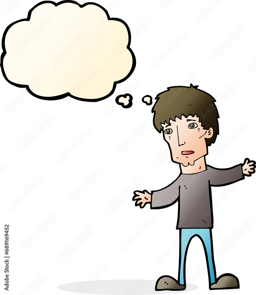 cartoon worried man with thought bubble cartoon worried man with thought bubble