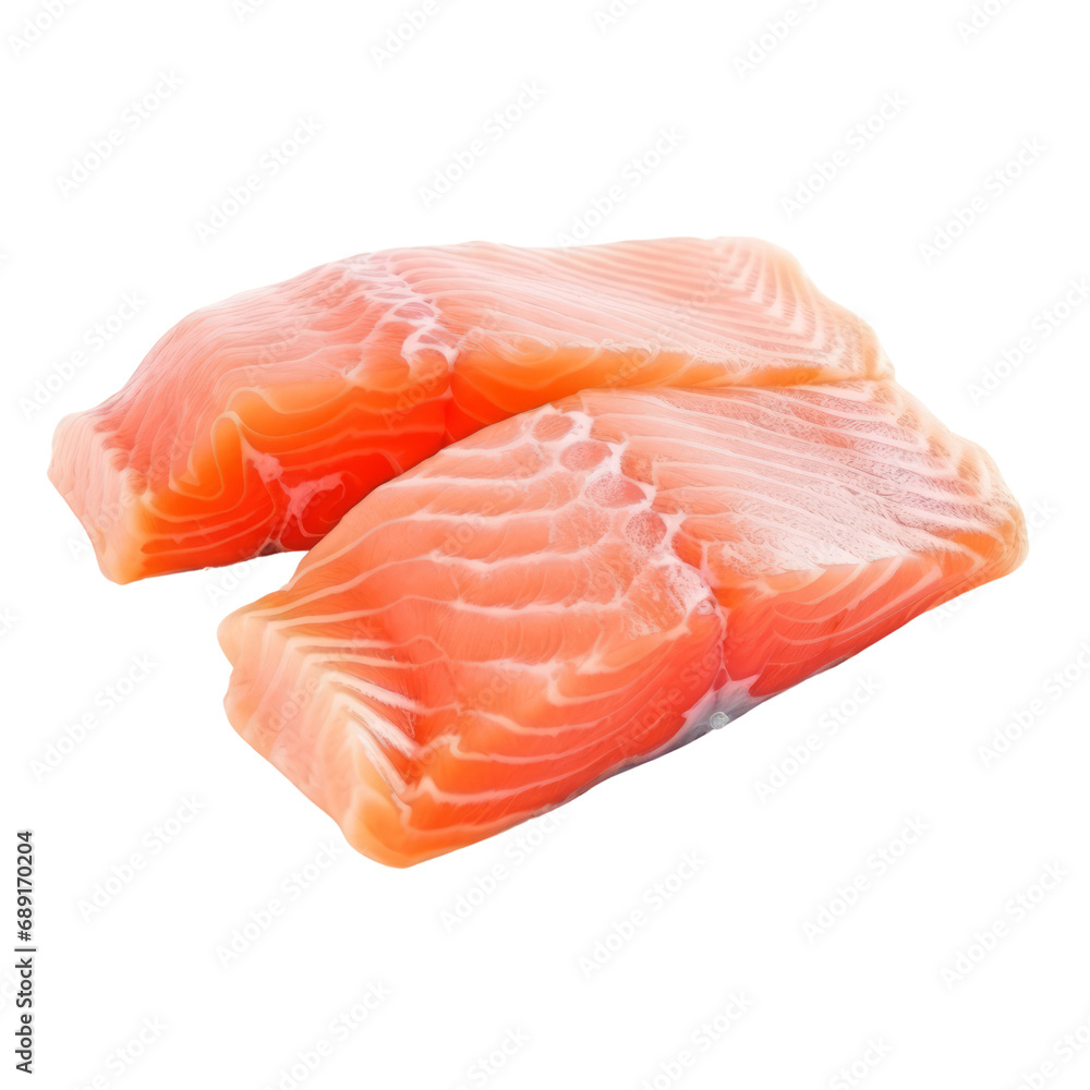 raw salmon food, Japanese food,steak, isolated on white and transparent background
