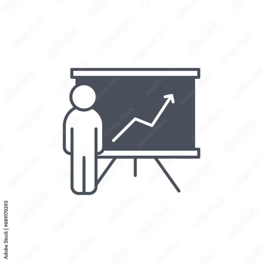 Vector sign of the presentation symbol isolated on a white background. icon color editable. Vector sign of the presentation symbol isolated on a white background. icon color editable.