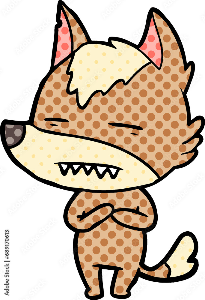 cartoon wolf showing teeth cartoon wolf showing teeth