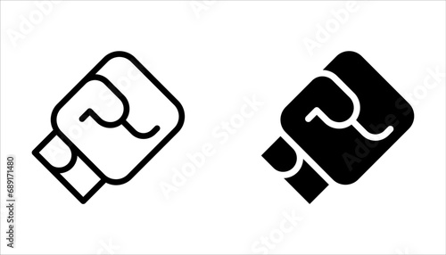 Boxing gloves line icon, outline style icon for web site or mobile app, fitness and gym, protection equipment on white background
