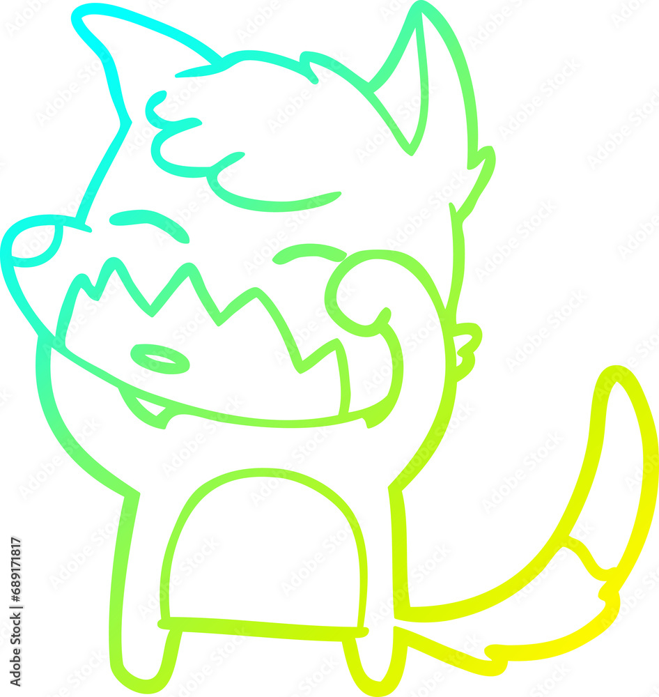 cold gradient line drawing of a cartoon fox cold gradient line drawing of a cartoon fox