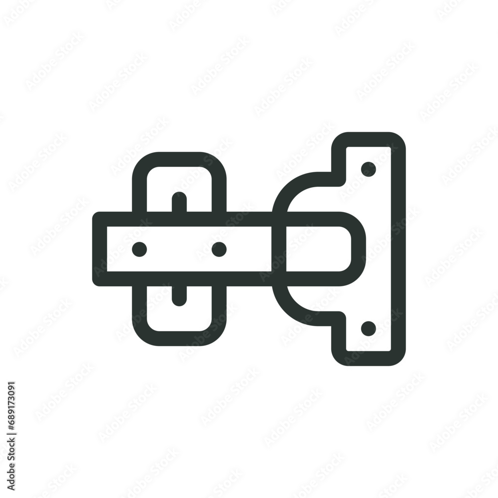 Furniture hinge isolated icon, cabinet hinges vector icon with editable stroke Furniture hinge isolated icon, cabinet hinges vector icon with editable stroke