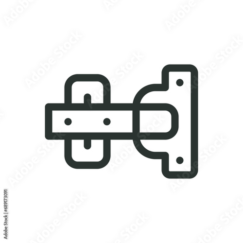 Furniture hinge isolated icon, cabinet hinges vector icon with editable stroke