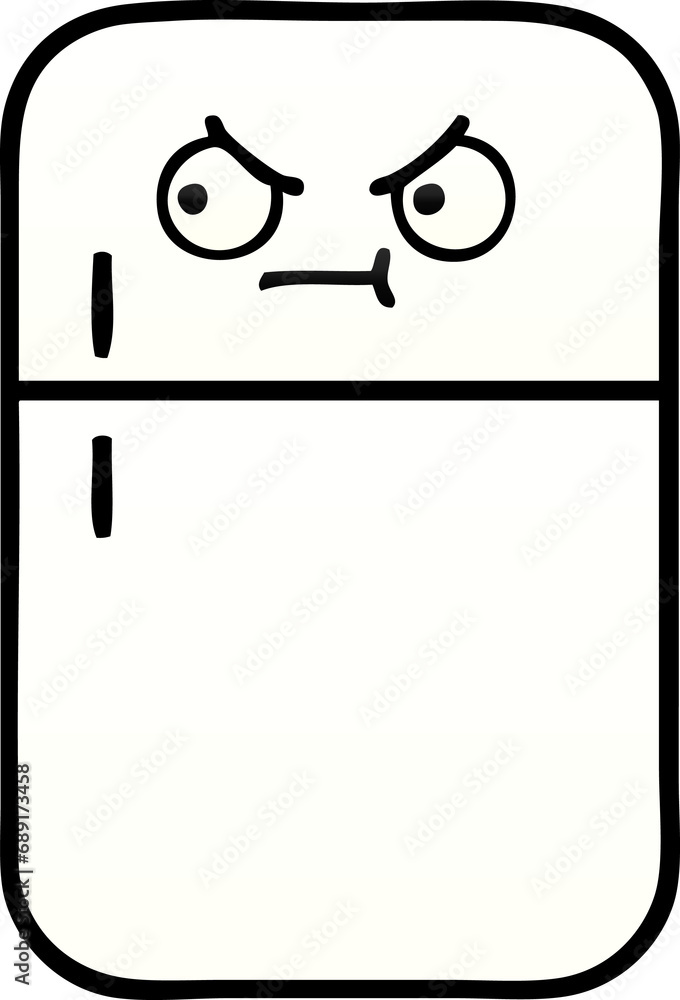 gradient shaded cartoon of a fridge freezer gradient shaded cartoon of a fridge freezer