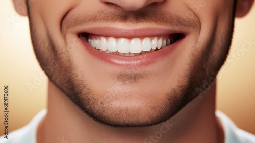 Dental Care. senior man handsome cute smile with very clean perfect teeth. chin, nose and mouth visible. dental service advertisement, Healthy Smile