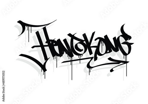 HONGKONG word graffiti tag style