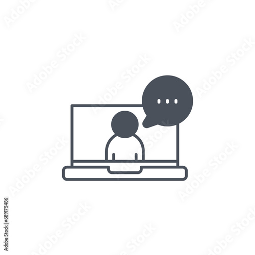 Vector sign of the online consultation symbol isolated on a white background. icon color editable.