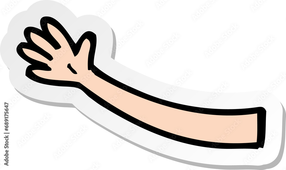 Obraz premium sticker of a cartoon arm
