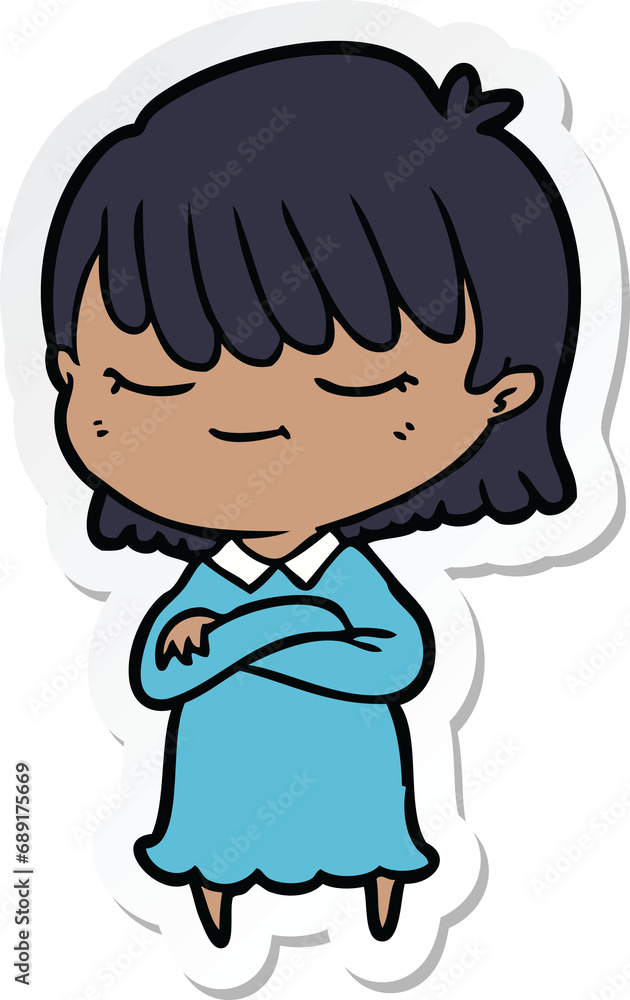 sticker of a cartoon woman
