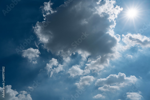 clouds and blue sky background, sunshine day.