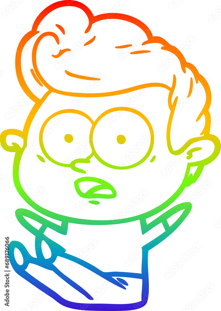 rainbow gradient line drawing of a cartoon man rainbow gradient line drawing of a cartoon man